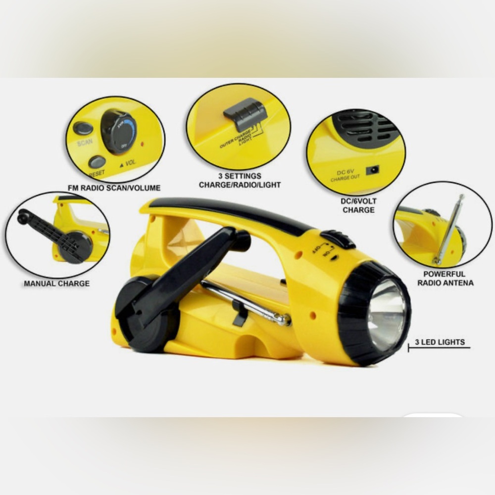 Hercules Dynamo FM/AM Crank Powered Radio with LED Flashlight